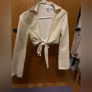 Princess Polly Sequin Tie Top